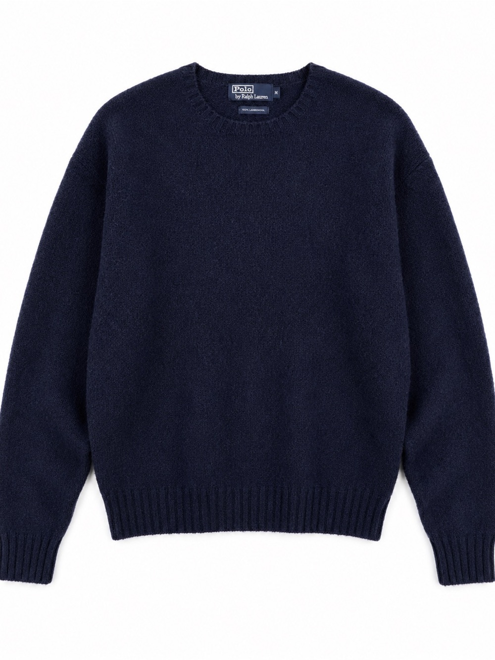 Vintage Polo Ralph Lauren Mens XL 100% Lambswool Navy Crewneck Sweater - Picture 2 of 6